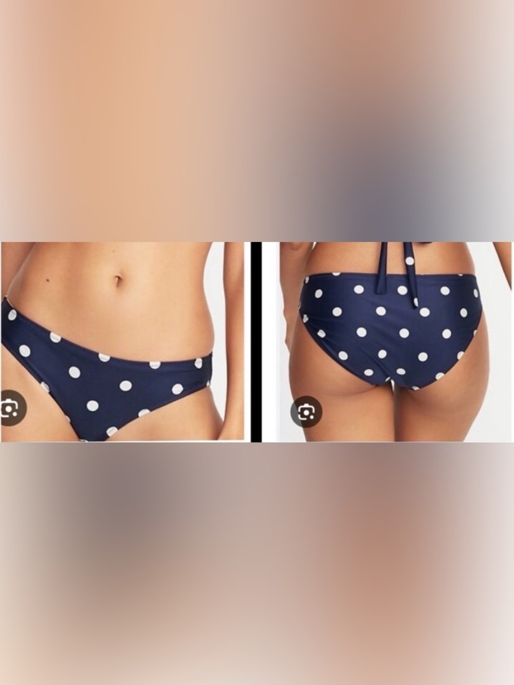 Old Navy - Navy and White Polka Dot Bikini Bottoms - Size Large
